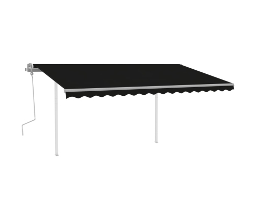 Toldo retráctil manual con luz LED gris antracita 4x3 m