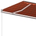 Toldo retráctil automático con postes naranja y marrón 4x3 m