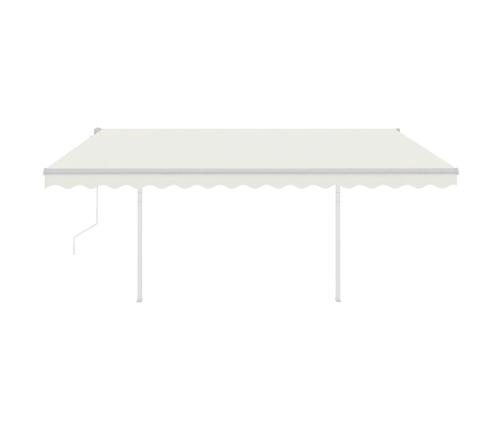 Toldo automático con LED y sensor de viento crema 4x3 m