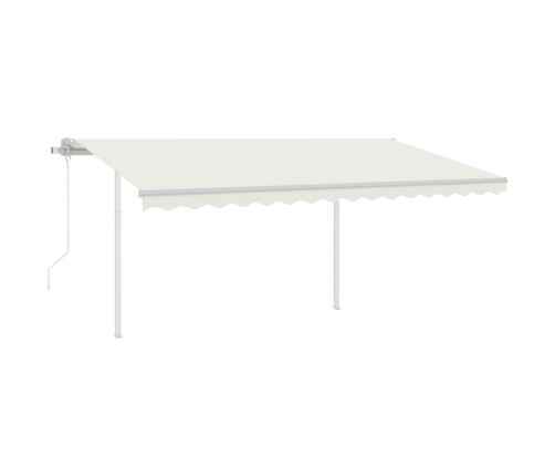 Toldo automático con LED y sensor de viento crema 4x3 m