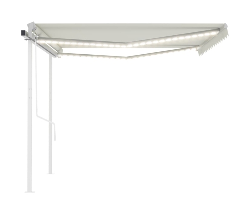 Toldo automático con LED y sensor de viento crema 4x3 m