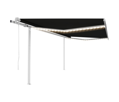 Toldo automático con LED y sensor de viento antracita 4x3 m