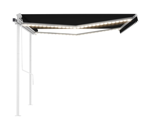 Toldo automático con LED y sensor de viento antracita 4x3 m