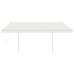 Toldo retráctil manual con luz LED color crema 4,5x3 m