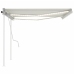 Toldo retráctil manual con luz LED color crema 4,5x3 m