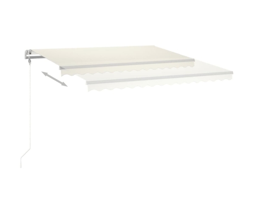 Toldo retráctil manual con luz LED color crema 4,5x3 m
