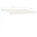 Toldo retráctil manual con luz LED color crema 4,5x3 m