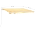 Toldo retráctil automático con postes amarillo y blanco 4,5x3 m