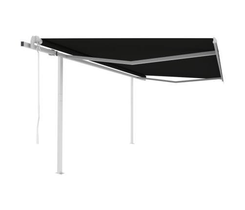 Toldo retráctil automático con postes gris antracita 4,5x3 m