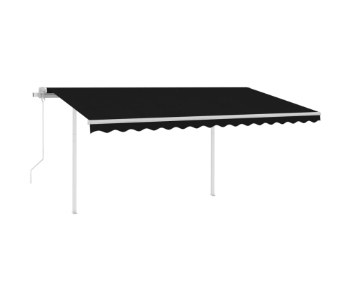 Toldo retráctil automático con postes gris antracita 4,5x3 m