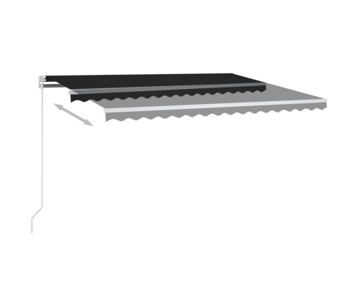 Toldo retráctil automático con postes gris antracita 4,5x3 m