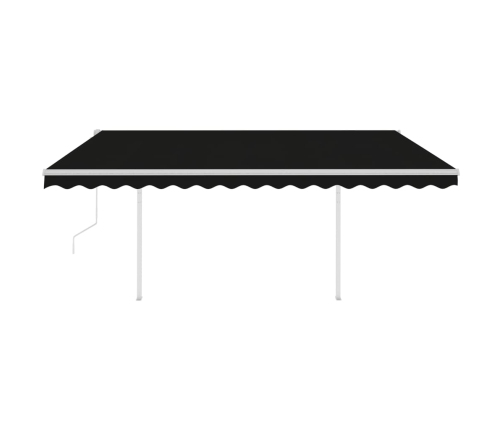 Toldo retráctil automático con postes gris antracita 4,5x3 m