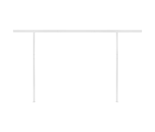 Toldo retráctil automático con postes naranja y marrón 4,5x3 m