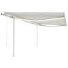 Toldo automático con LED sensor de viento crema 4,5x3 m