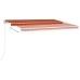 Toldo automático LED sensor de viento naranja marrón 4,5x3 m