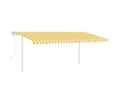 Toldo retráctil manual con luz LED amarillo y blanco 5x3 m