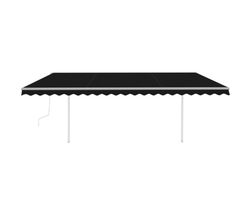 Toldo retráctil automático con postes gris antracita 5x3 m