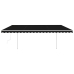Toldo retráctil automático con postes gris antracita 5x3 m