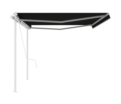Toldo retráctil automático con postes gris antracita 5x3 m
