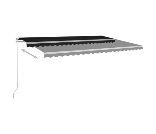 Toldo retráctil automático con postes gris antracita 5x3 m