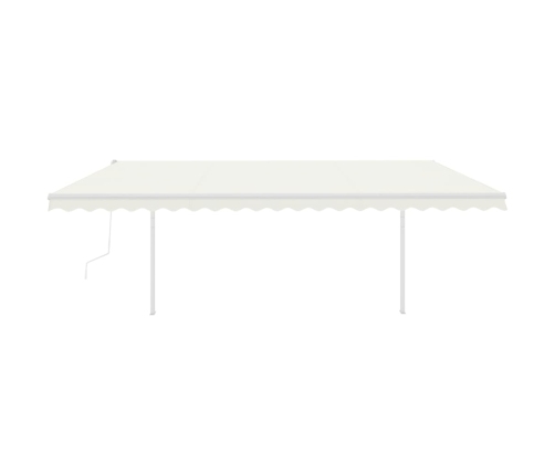 Toldo automático con LED y sensor de viento crema 5x3 m