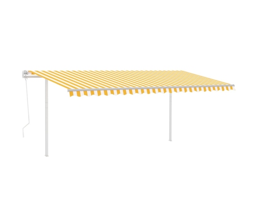 Toldo automático LED y sensor de viento amarillo blanco 5x3 m