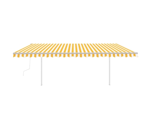 Toldo automático LED y sensor de viento amarillo blanco 5x3 m