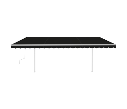 Toldo automático con LED y sensor de viento antracita 5x3 m