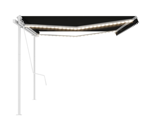 Toldo automático con LED y sensor de viento antracita 5x3 m