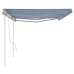 Toldo manual retráctil con postes azul y blanco 6x3 m