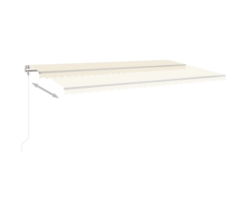 Toldo retráctil manual con luz LED color crema 6x3 m