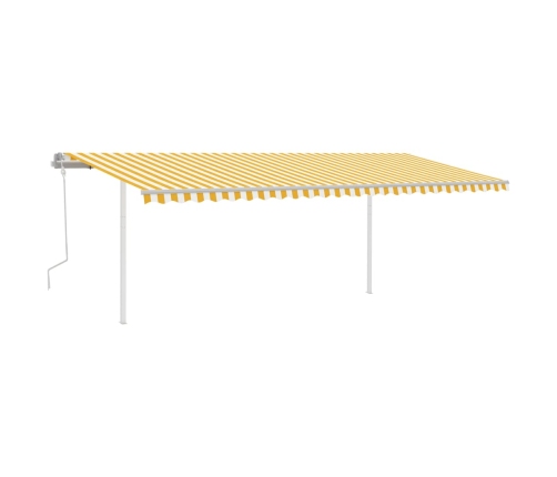 Toldo retráctil manual con luz LED amarillo y blanco 6x3 m