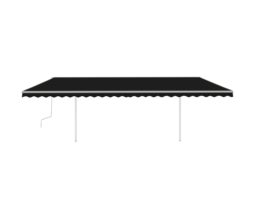 Toldo retráctil manual con luz LED gris antracita 6x3 m