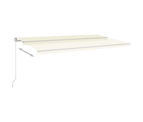 Toldo automático con LED sensor de viento crema 6x3 m