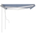 Toldo manual retráctil con LED azul y blanco 4x3,5 m