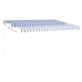 Toldo manual retráctil con LED azul y blanco 4x3,5 m