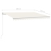 Toldo retráctil automático con postes crema 4x3,5 m
