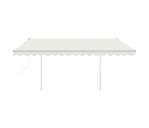 Toldo automático con LED y sensor de viento crema 4x3,5 m