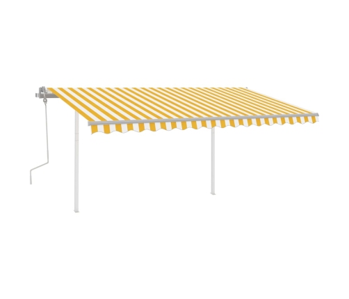 Toldo manual retráctil con LED amarillo y blanco 4,5x3,5 m