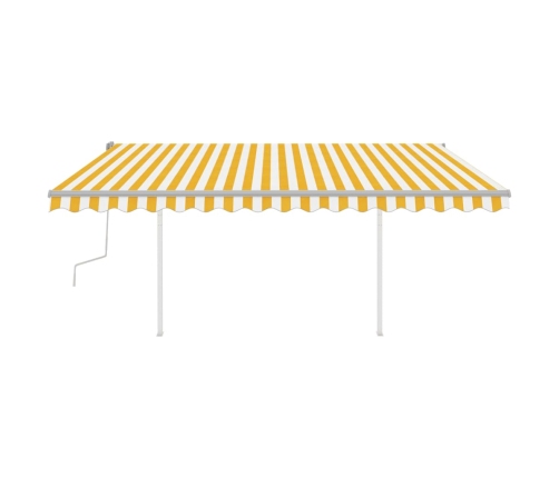 Toldo manual retráctil con LED amarillo y blanco 4,5x3,5 m