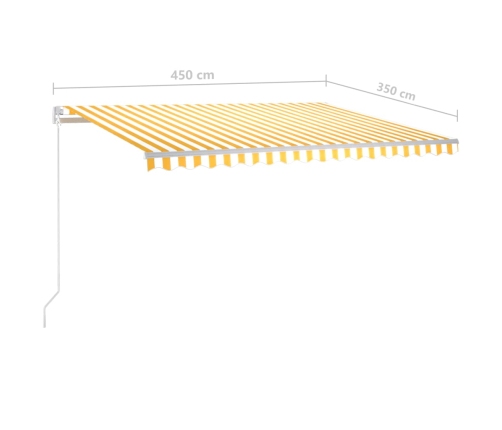 Toldo manual retráctil con LED amarillo y blanco 4,5x3,5 m