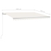 Toldo retráctil automático con postes crema 4,5x3,5 m