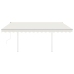 Toldo retráctil automático con postes crema 4,5x3,5 m