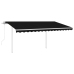 Toldo retráctil automático con postes gris antracita 4,5x3,5 m