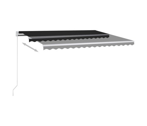 Toldo retráctil automático con postes gris antracita 4,5x3,5 m