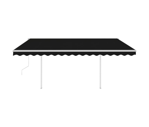 Toldo retráctil automático con postes gris antracita 4,5x3,5 m