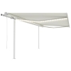 Toldo automático con LED y sensor de viento crema 4,5x3,5 m