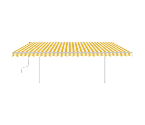 Toldo manual retráctil con luz LED amarillo y blanco 5x3,5 m