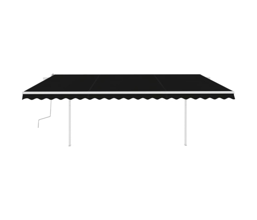 Toldo manual retráctil con luz LED gris antracita 5x3,5 m