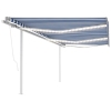 Toldo manual retráctil con LED azul y blanco 6x3,5 m